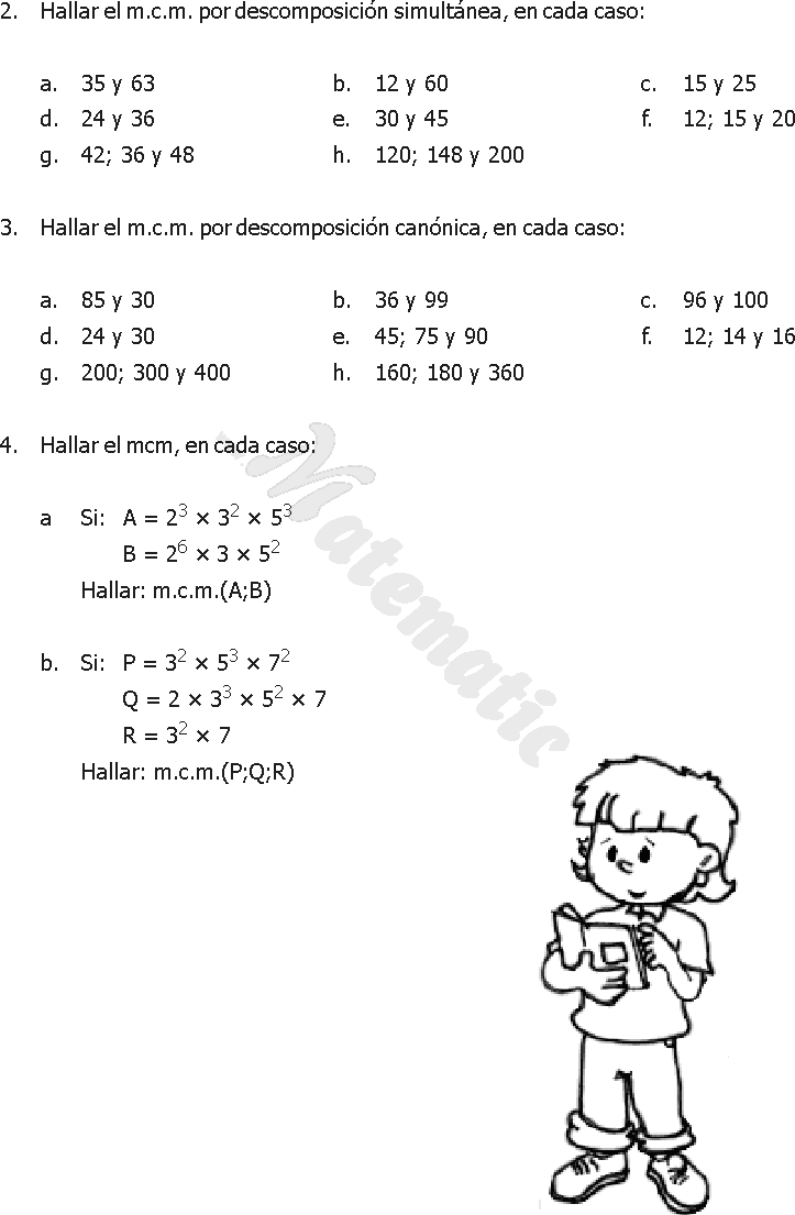 MAXIMO COMUN DIVISOR Y MINIMO COMUN MULTIPLO EJERCICIOS RESUELTOS PDF