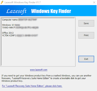 Lazesoft Windows Key Finder