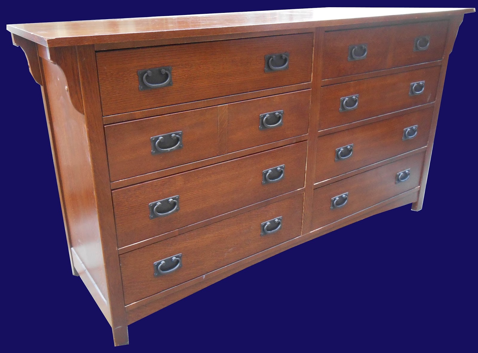 Uhuru Furniture & Collectibles SOLD Mission Style Solid Oak 8 Drawer