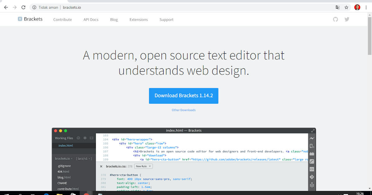 Cara Menginstall Aplikasi Brackets Editor di Windows 10 Profile