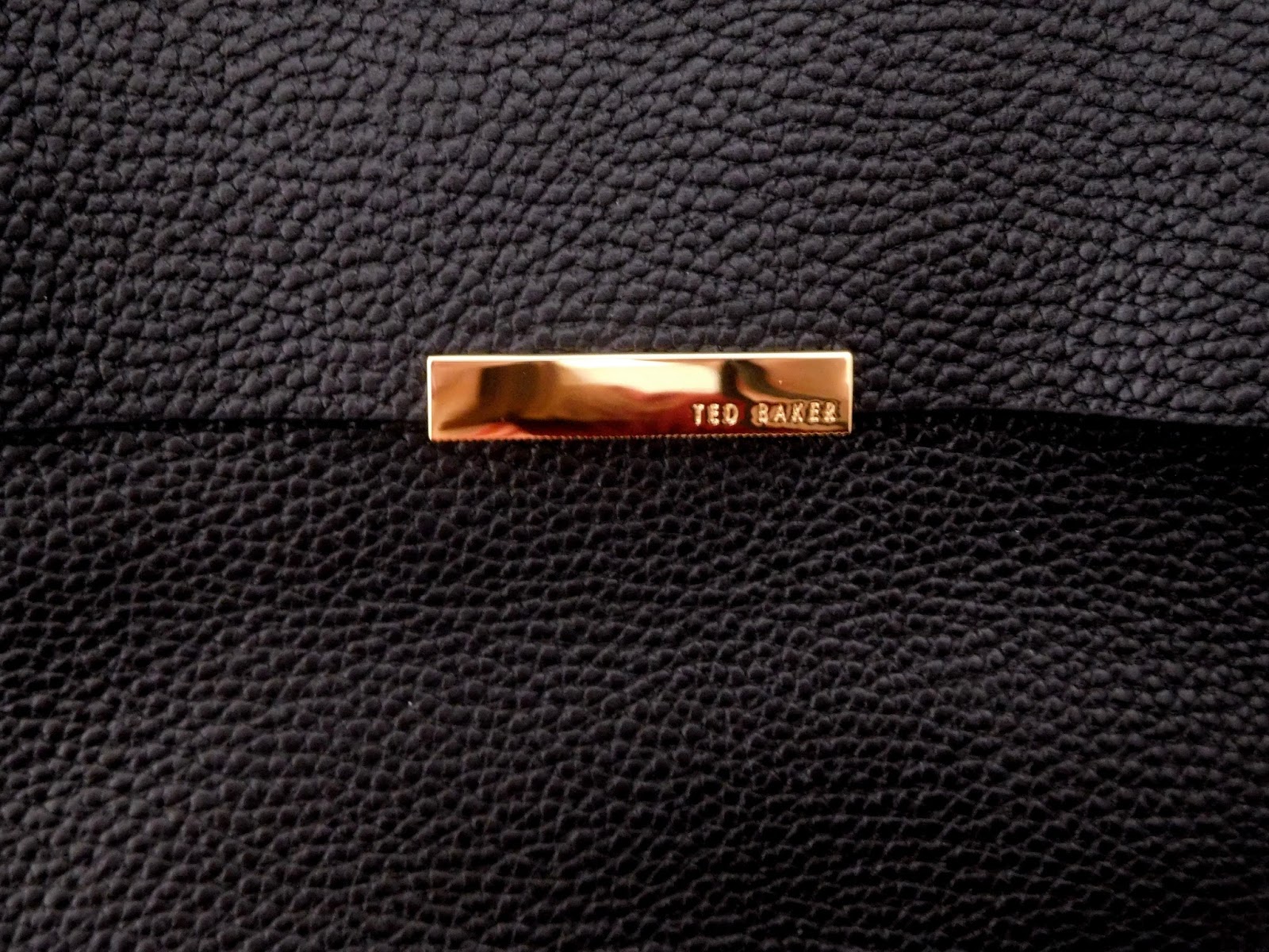 ted baker black bag with rose gold hardware