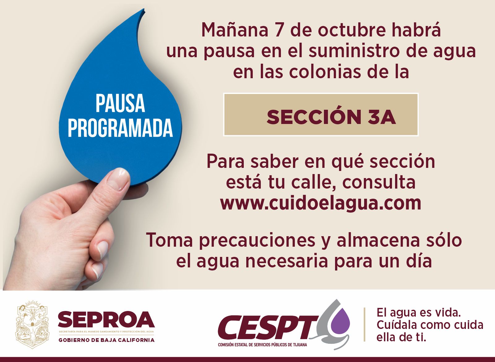 PRESENTA CESPT CALENDARIO DE SECCIÓN 3A, PARA EL MES DE OCTUBRE, DENTRO DE LA “PAUSA” PROGRAMADA PRESENTA CESPT CALENDARIO DE SECCIÓN 3A, PARA EL MES DE OCTUBRE, DENTRO DE LA “PAUSA” PROGRAMADA