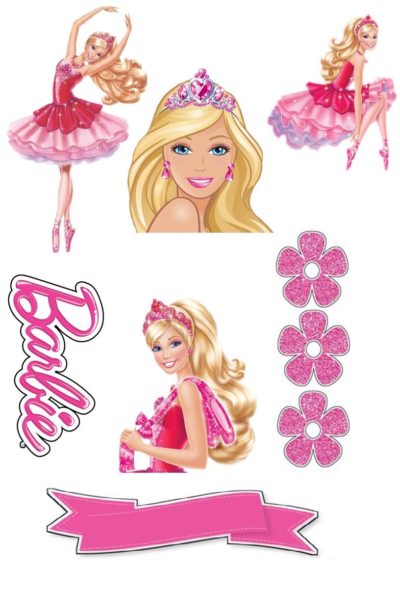 Topper de bolo Barbie para imprimir