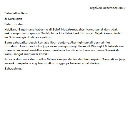 Contoh Surat Pribadi Brainly Ruang Sipil