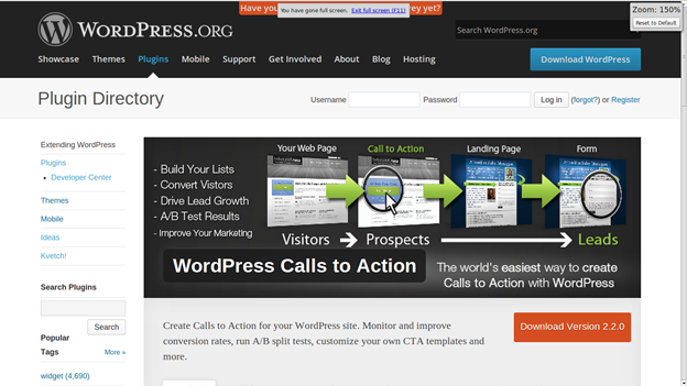 WordPress Call to Actions