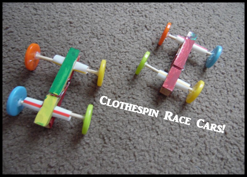 My Full Heart Clothespin Race Cars!
