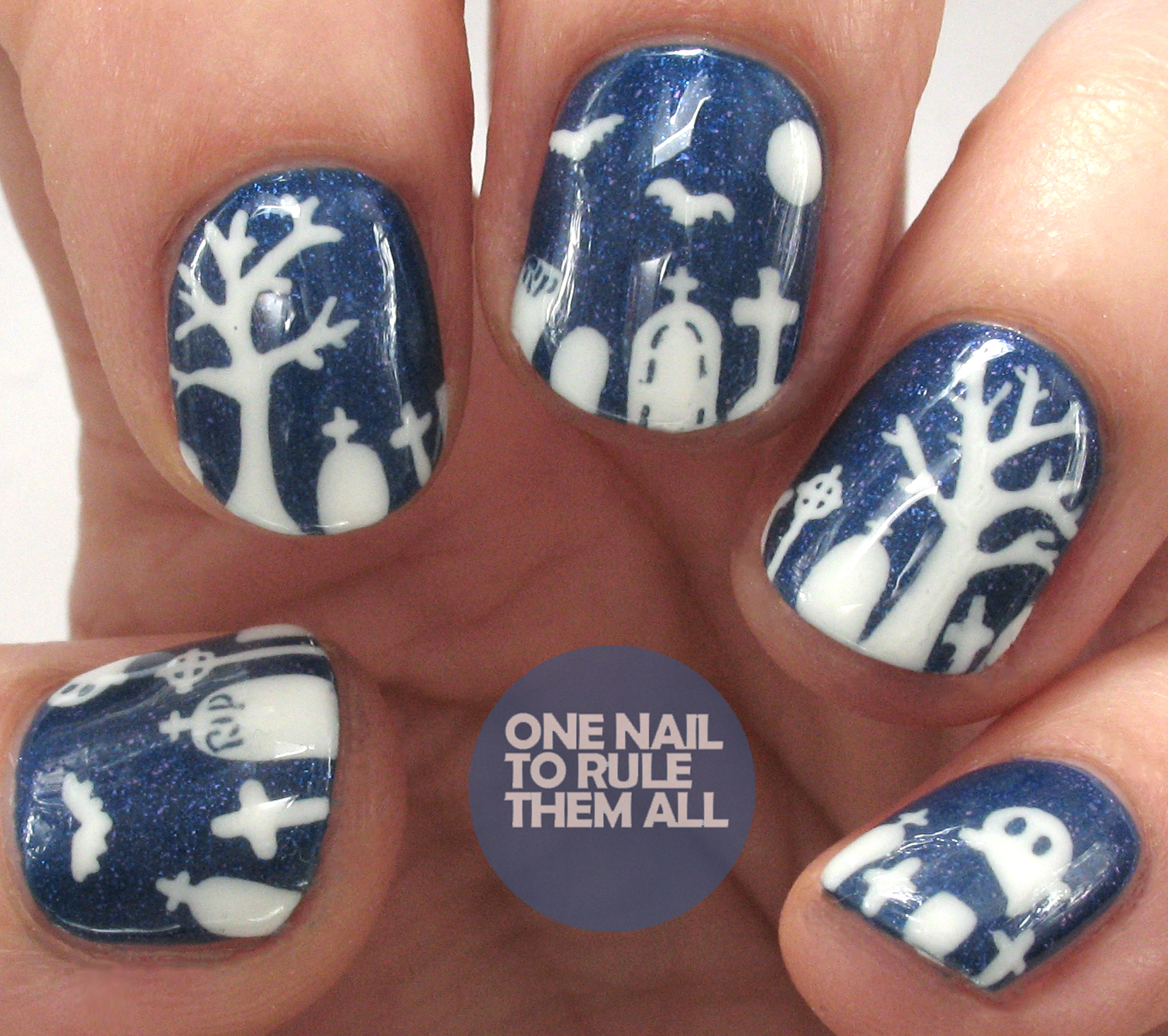 One Nail To Rule Them All Gelish Glow In The Dark Polish Halloween Nail Art