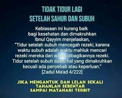 Berikut Anjuran Tidak Tidur Setelah Sahur Dan Subuh Share 1 Ayat