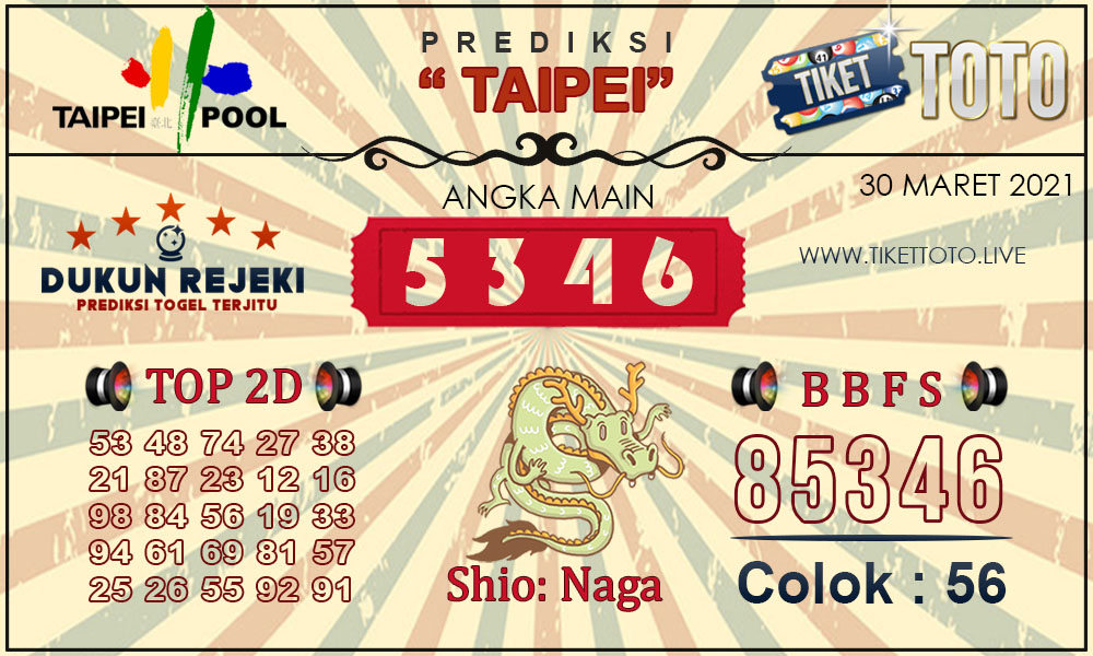 Prediksi Togel TAIPEI TIKETTOTO 30 MARET 2021