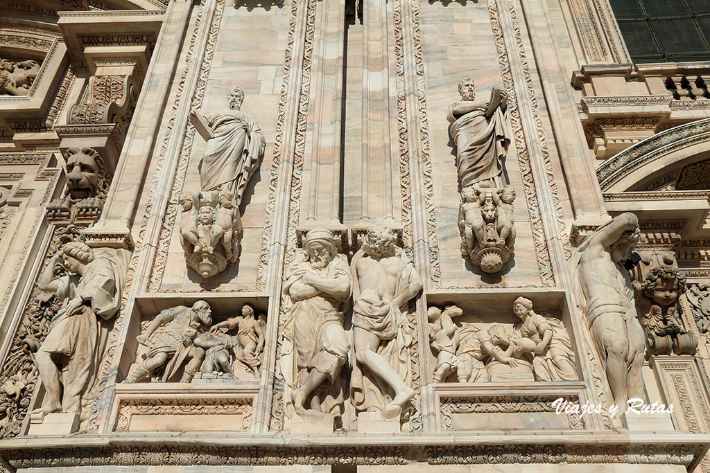 Detalles de la catedral de Milan