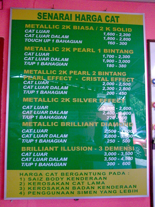  Harga Cat  Kereta silampuneon