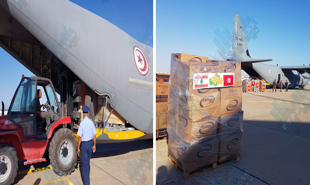 مطار العوينة العسكري: شحن المساعدات الموجهة إلى لبنان