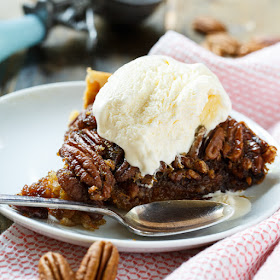 Crock Pot Pecan Pie recipe from Spicy Southern Kitchen