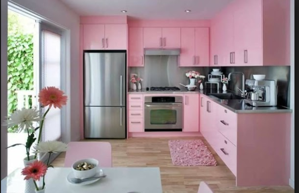 49 Desain Dapur Nuansa Pink Gambar Minimalis