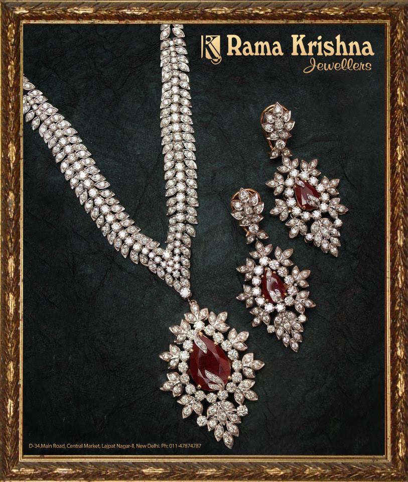 Indian Jewellery and Clothing Heavy bridal diamond necklace designs