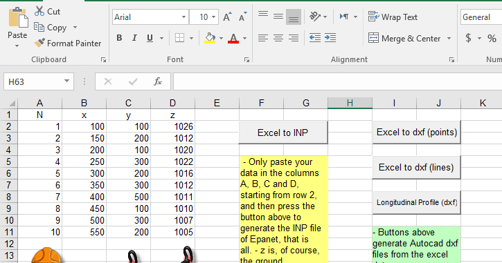 Excel Sheet شيت اكسل لنقل النقاط من الاكسل الي الاوتوكاد بسهوله في 5 ثواني والعديد من المميزات الاخري