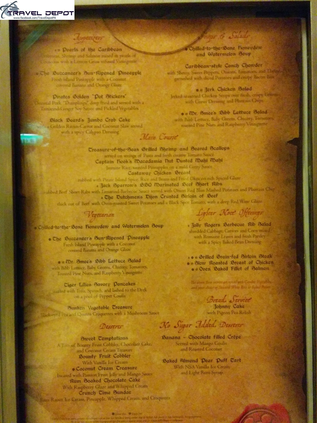 Main Dining Room menus aboard the Disney Magic Cruise Ship | Travel Depot