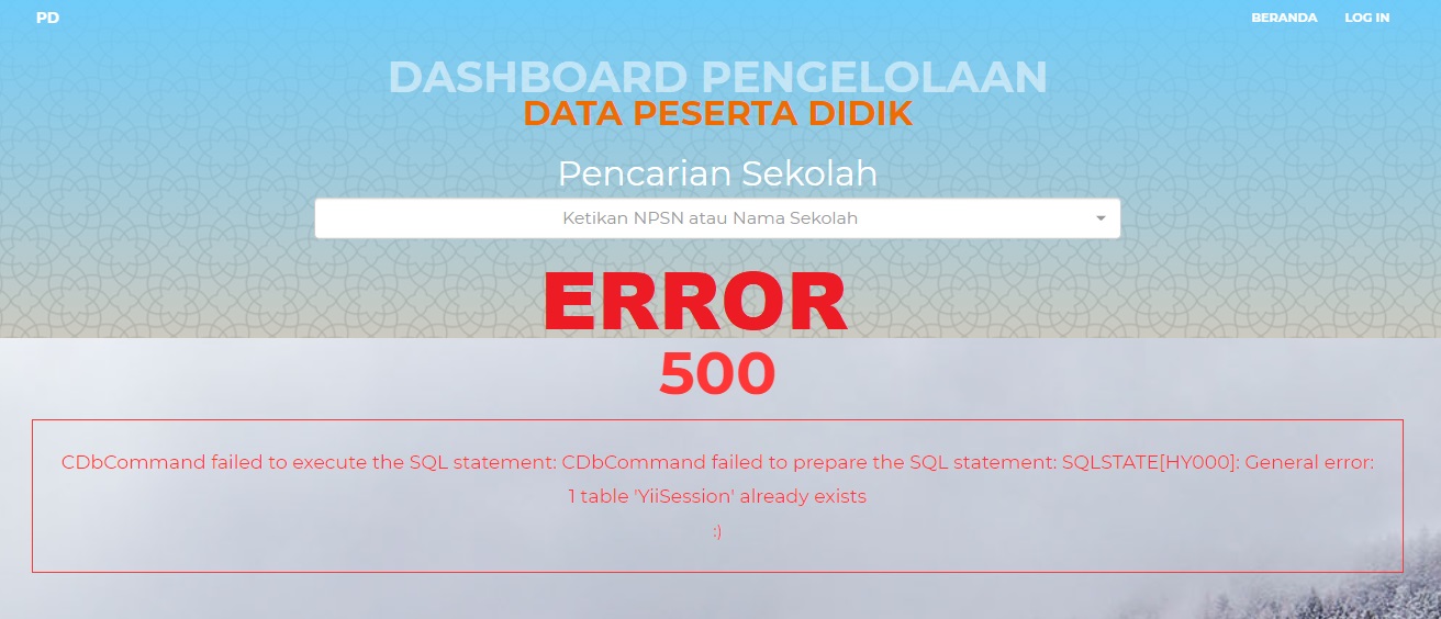  Pd Data Kemdikbud Error 500, OPS Tidak Bisa Unduh Akun Pembelajaran