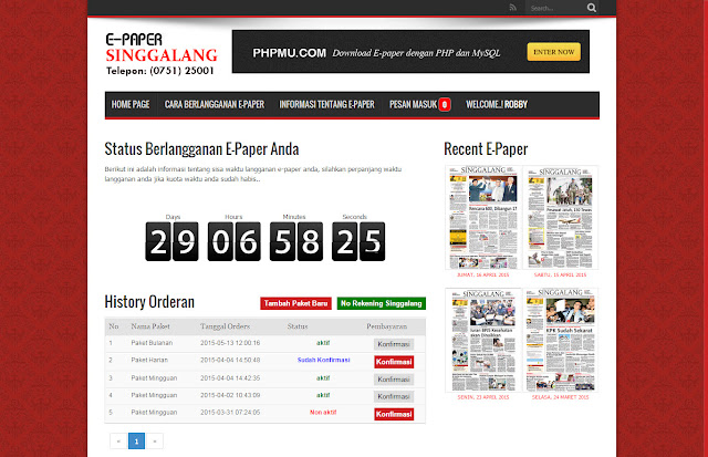 Aplikasi E-paper (Koran Digital) Full Fitur dengan PHP 7 dan MySQLi