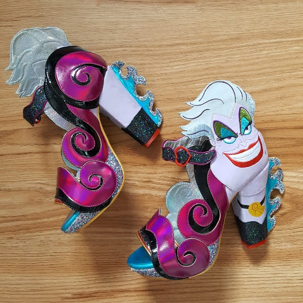 Irregular Choice Disney Ursula shoes on floor