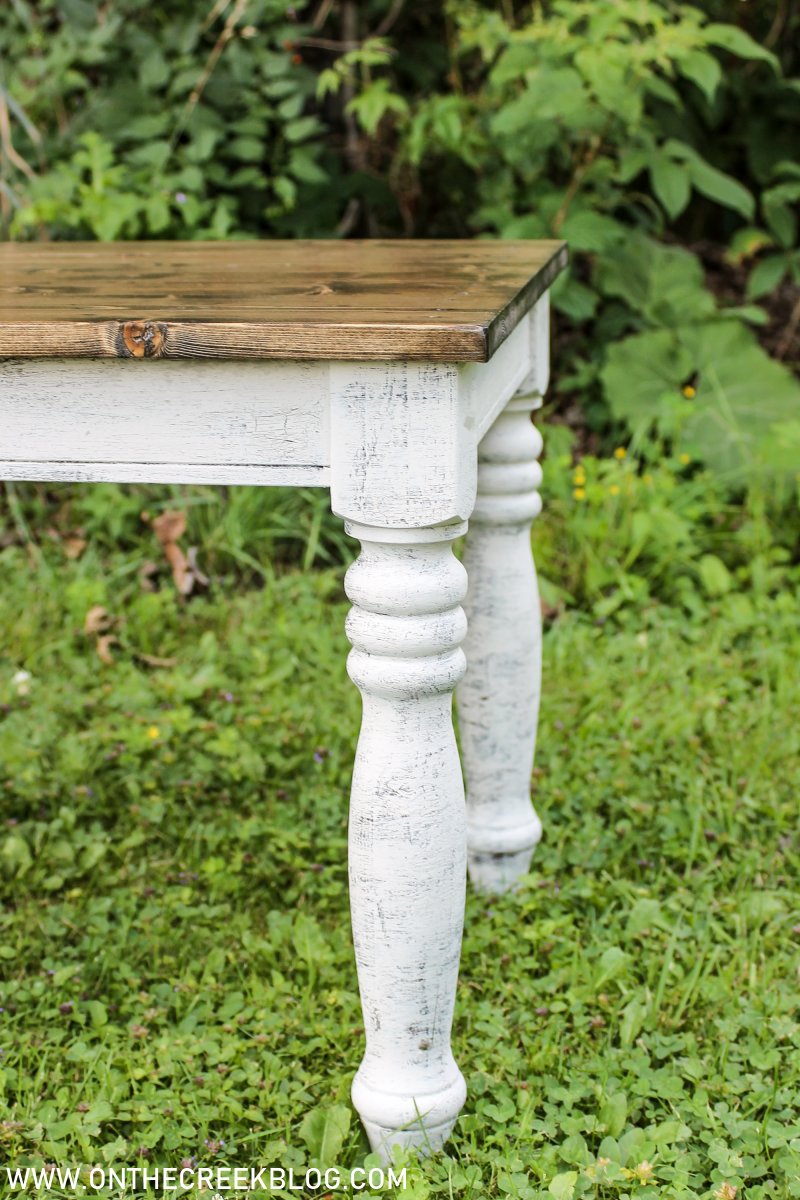 A Farmhouse style end table makeover | On The Creek Blog