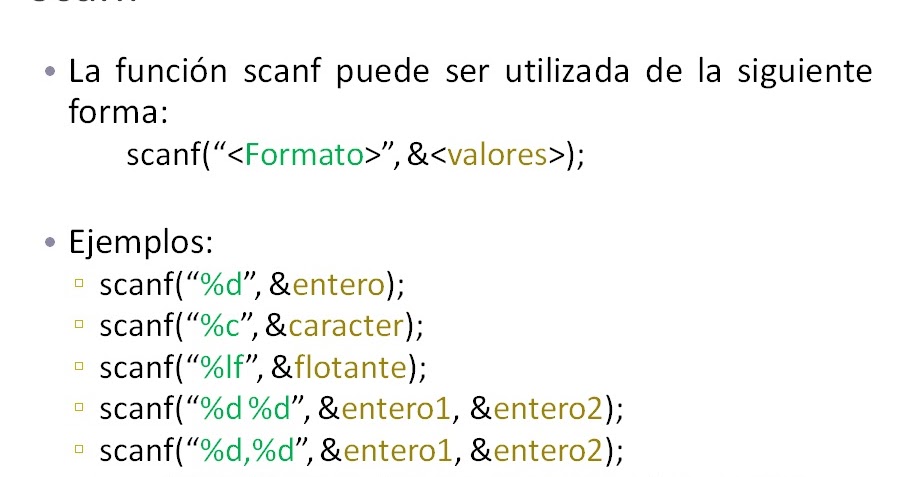 Fundamentos de Programación: Función Scanf