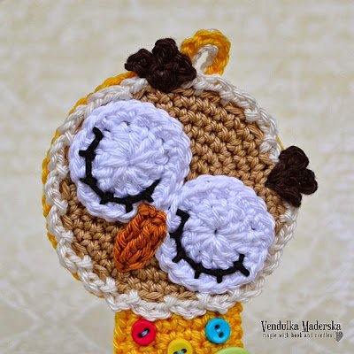 Crochet sleeping owl ornament