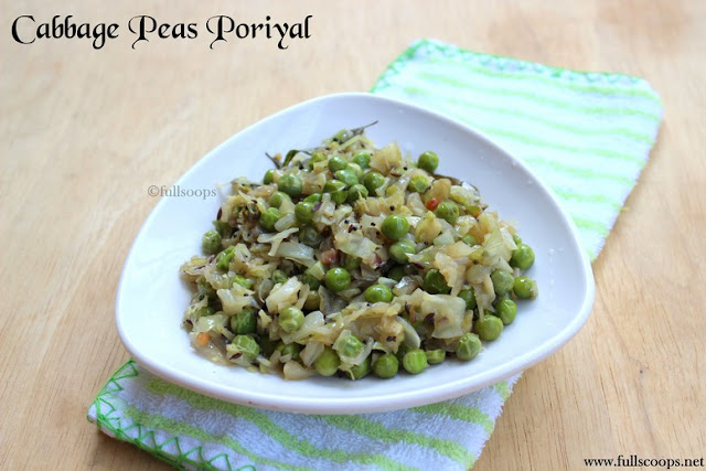 Cabbage Peas Poriyal