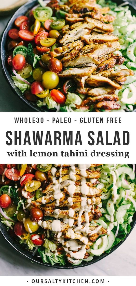 Chicken Shawarma Salad With Tahini Dressing JIMMYSBOOK