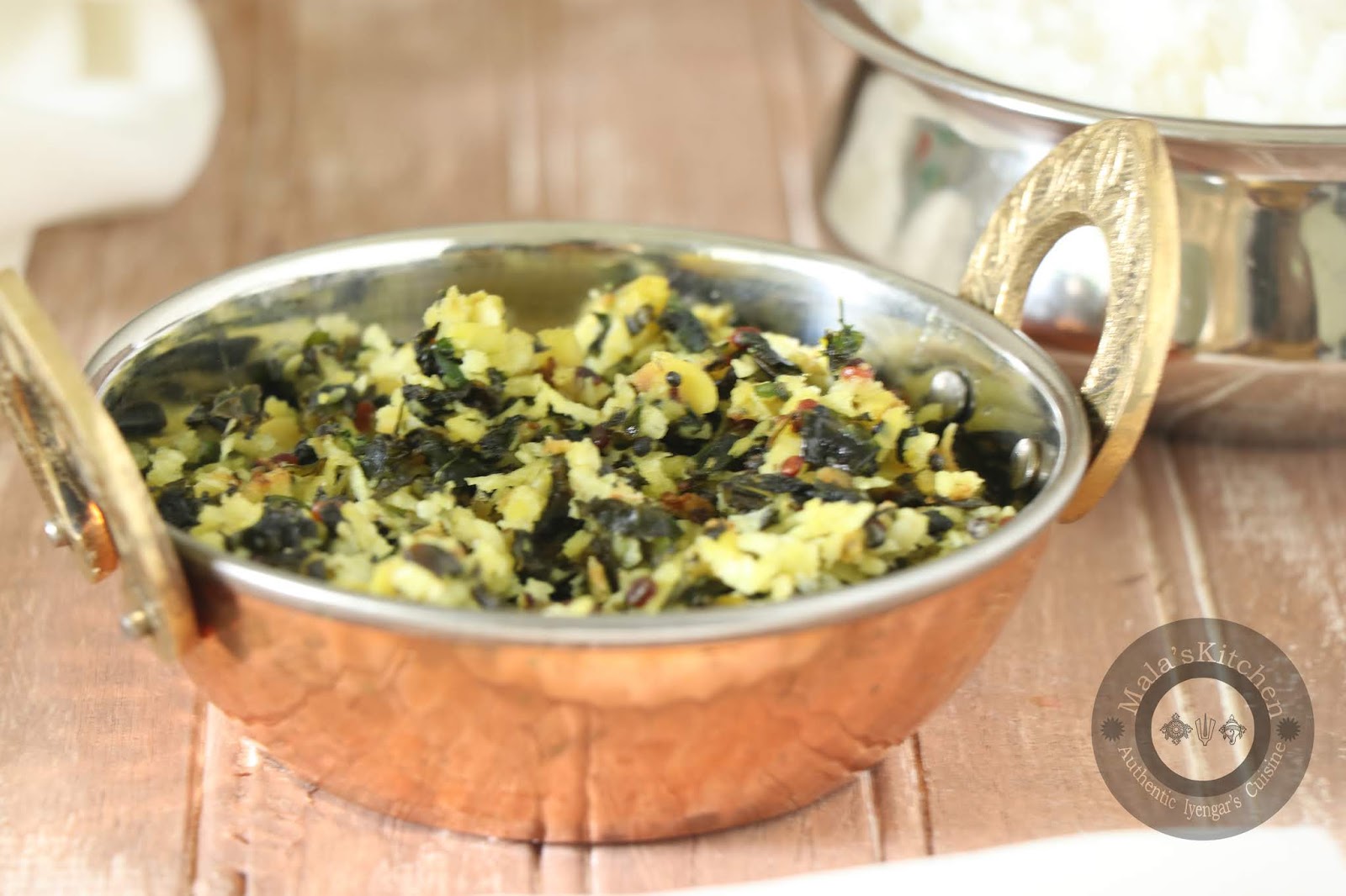 Nuggesoppina Palya Drumstick Leaves Curry MalasKitchen