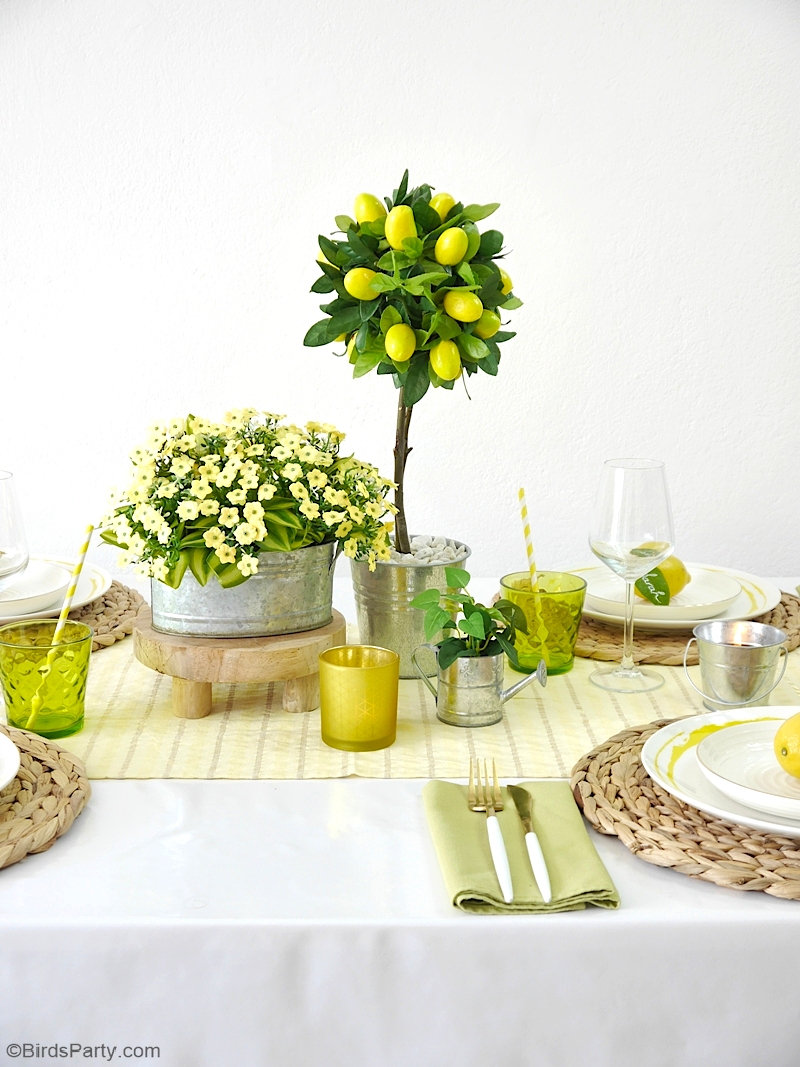 A Lemon Themed Tablescape for Summer Party Ideas Party Printables Blog