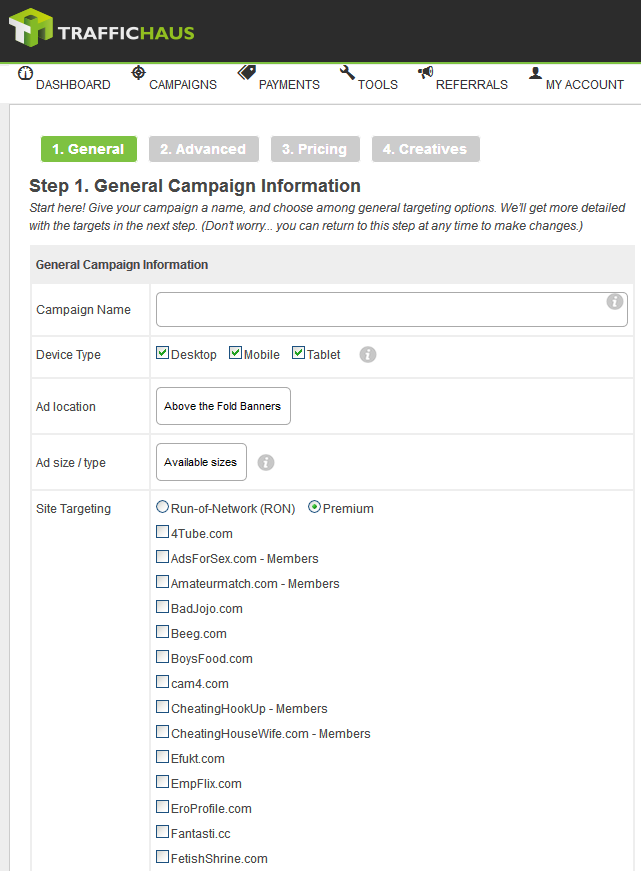 TrafficHaus Premium Publishers List