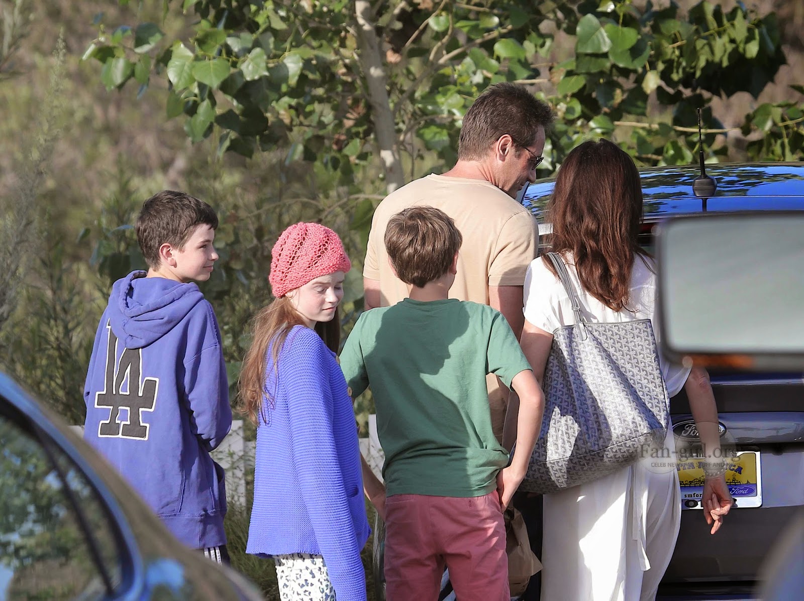 David Duchovny takes his son and friends to the movies - July 13, 2014 ...