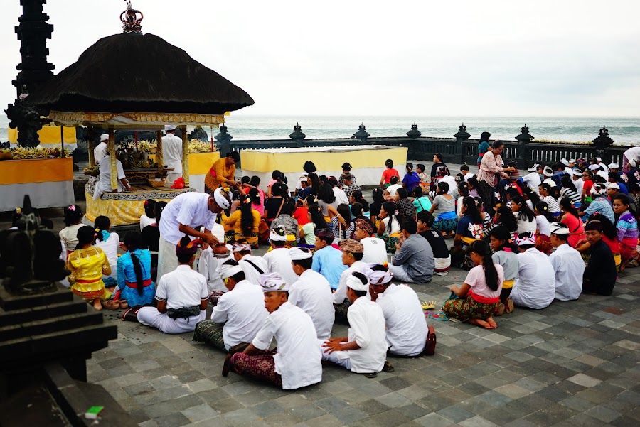 Pura Tanah Lot temple on the sea in Bali