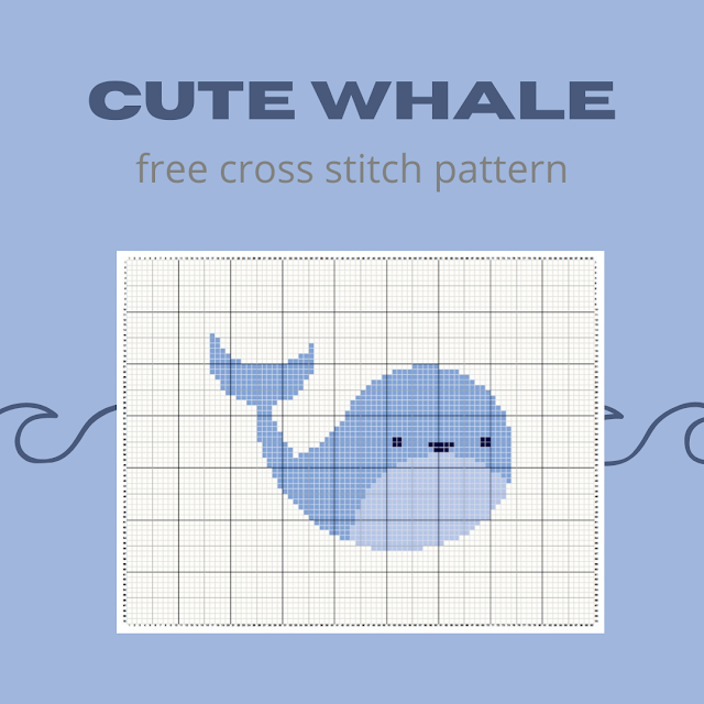 Cute Whale - free cross stitch pattern