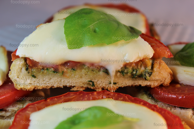 Pesto Mozzarella Bruschetta