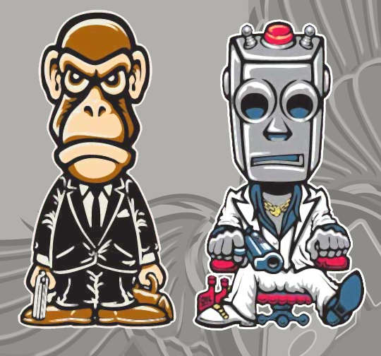 monkey gangster vs. robot gangster