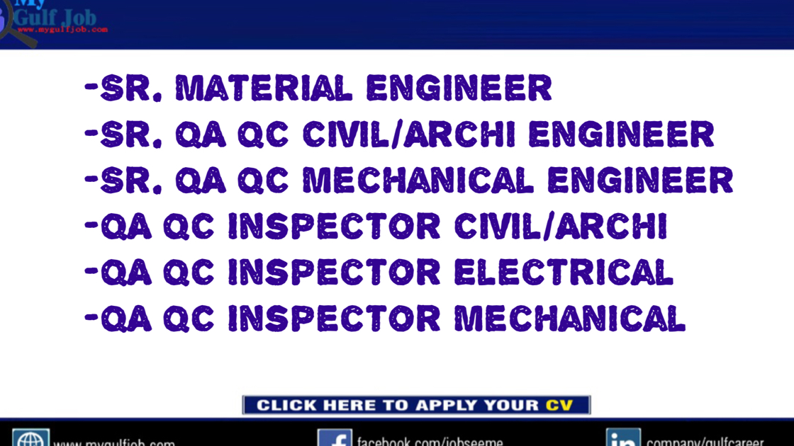 Sr. Material Engineer Sr. QA QC Civil/Archi Engineer Sr. QA QC