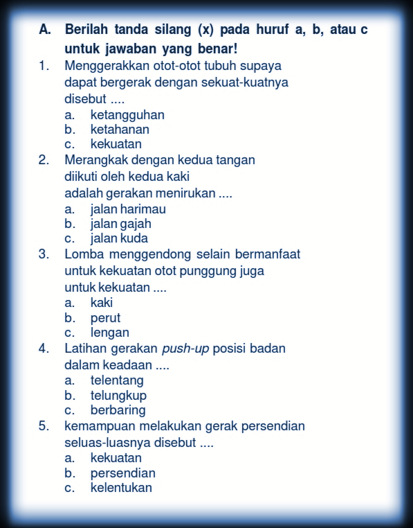 Soal Uts Penjaskes Kelas 1 Semester 1 Dan Kunci Jawaban Guru Galeri