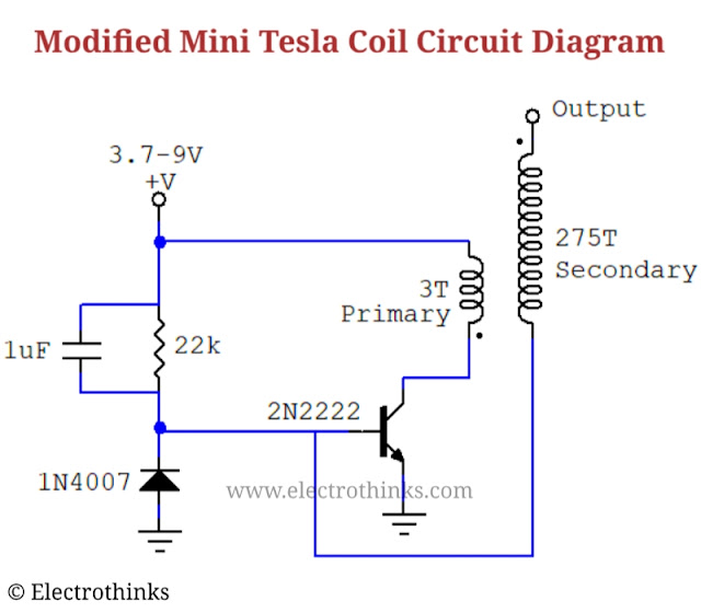 Simple Tesla Coil with 2N2222 - Electrothinks