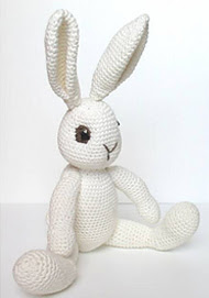 amigurumi crochet easter bunny in overalls