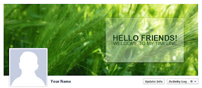 Cover Facebook warna hijau dengan motif rumput