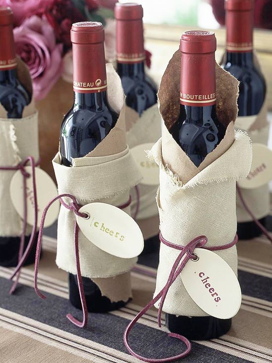 Bolsa Botella Vino Para Vino Navideñas - 12 Unidades - Papel Kraft