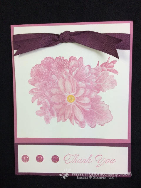 Heartfelt Blooms, Stamp on the Go with Frenchie, 4 x 4 card, Stampin'Up!