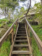 Staircase on the Fløyvarden cairn hike in Bergen