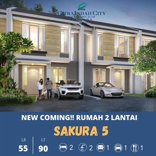 Rumah 2 Lantai SAKURA 5 Citra Indah City mulai dipasarkan