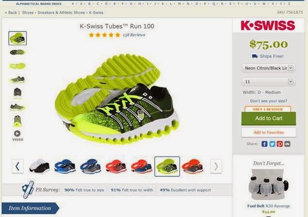 looked at these shoes on Zappos, an Amazon-owned business. 75.