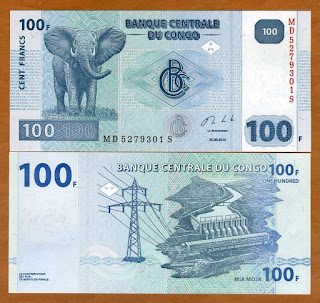 C5 CONGO DEMOCTARIC REPUBLIC 100 FRANCS UNC (30.06.2013)(P-98b) 