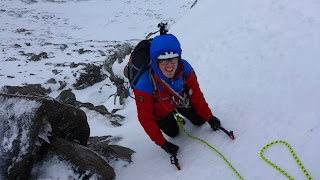 Guided winter climbing with Adam on a Cairngorm winter mountaineering course