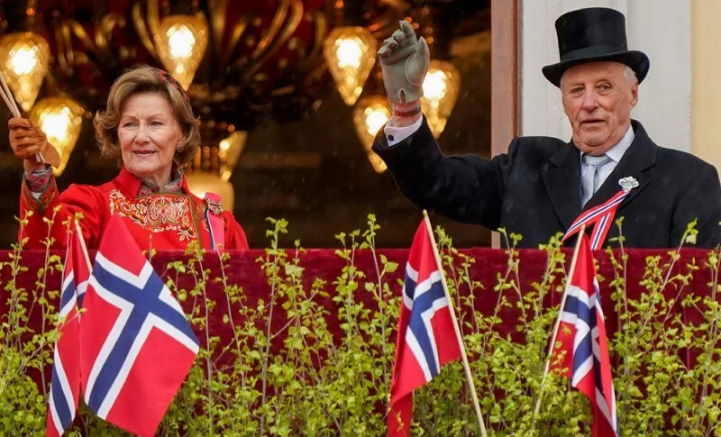 Queen Sonja, Crown Princess Mette-Marit, Crown Prince Haakon, Prince Sverre Magnus and Princess Ingrid Alexandra